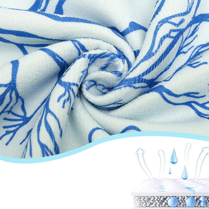 Unisex Hooded Towel Poncho Swim Parka for Adults - Coral Turtle