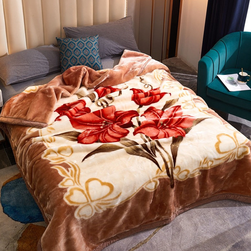 Soft Queen Size Blanket Double-Sided Winter Warm Quilt Throw Blanket Style 4