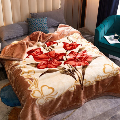 Soft Queen Size Blanket Double-Sided Winter Warm Quilt Throw Blanket Style 4