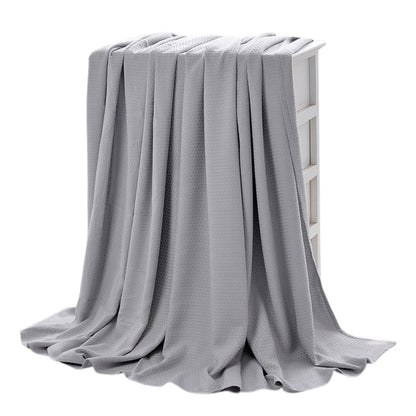 Breathable Summer Blanket Waffle Throw Blanket Air Conditioning Blanket Grey