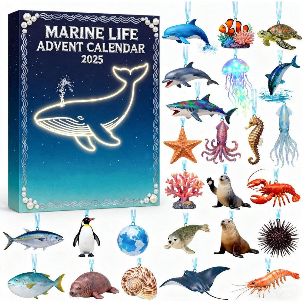 Marine Life Christmas Advent Calendar with 24 Daily Surprises Countdown Calendar