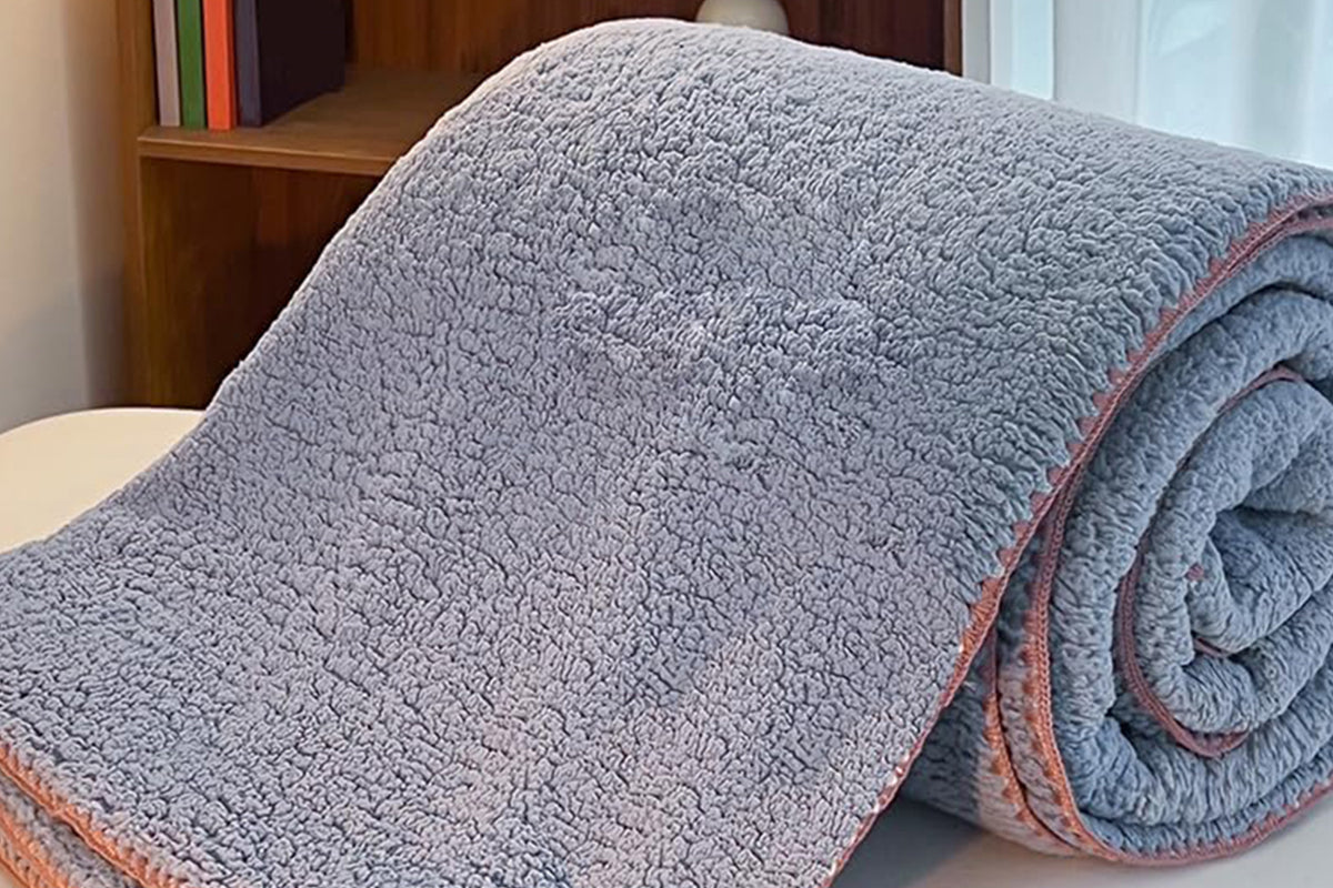 Sherpa Throw Blanket Winter Fuzzy Throws Fluffy Soft Cozy Fleece Plush Blanket-Blue