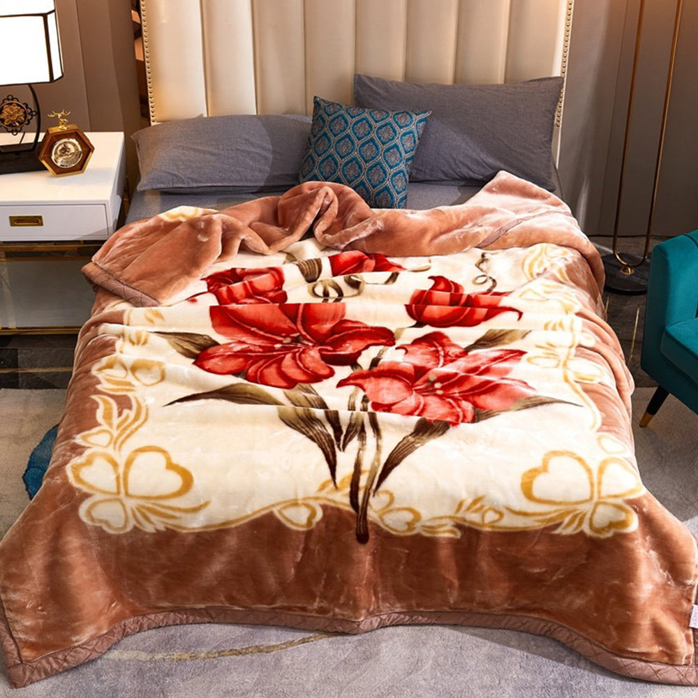 Soft Queen Size Blanket Double-Sided Winter Warm Quilt Throw Blanket Style 4