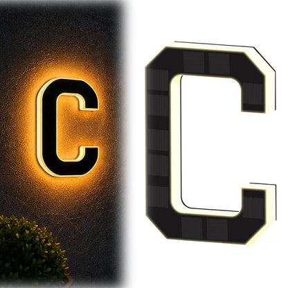 Solar Illuminated Address Sign with Light -C