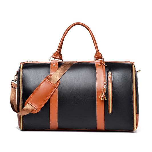 Foldable Duffel Bag Travel Garment Bag with Mini Pocket Black