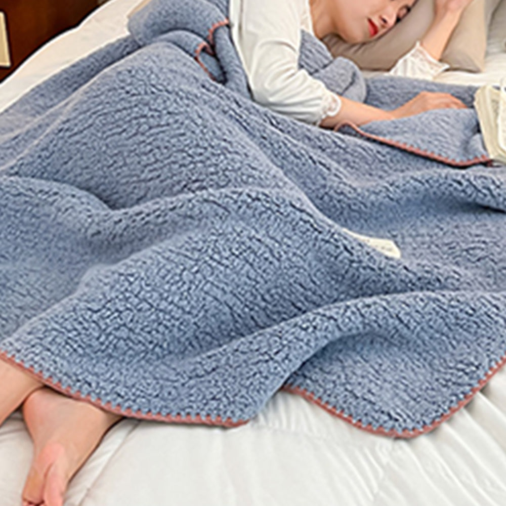 Sherpa Throw Blanket Winter Fuzzy Throws Cozy Blanket Blue