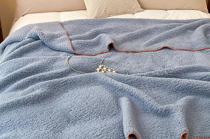 Sherpa Throw Blanket Winter Fuzzy Throws Fluffy Soft Cozy Fleece Plush Blanket-Blue