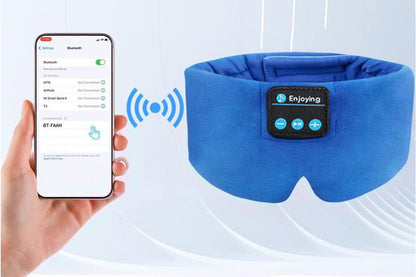 Bluetooth Sleep Mask with Headphones Music Eye Mask for Sleeping Travel Meditation -Blue