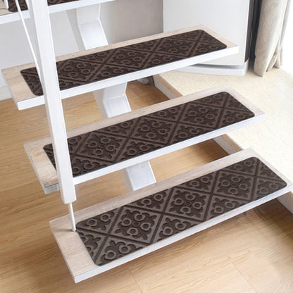 8Pcs Self-adhesive Cling Non Slip Carpet Stair Treads - Brown