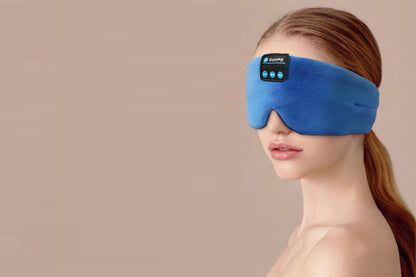 Bluetooth Sleep Mask with Headphones Music Eye Mask for Sleeping Travel Meditation -Blue