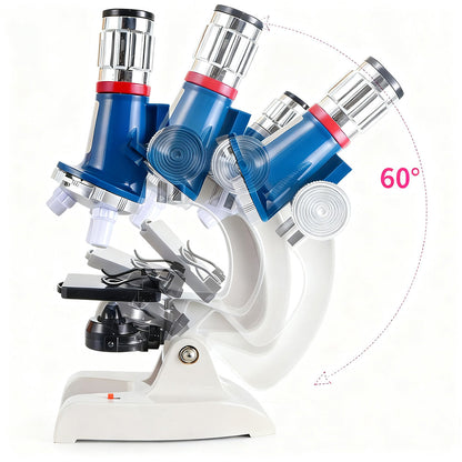 Kids Microscope Kit 100X-1200X Science Experiment Educational Toy for Ages 6+