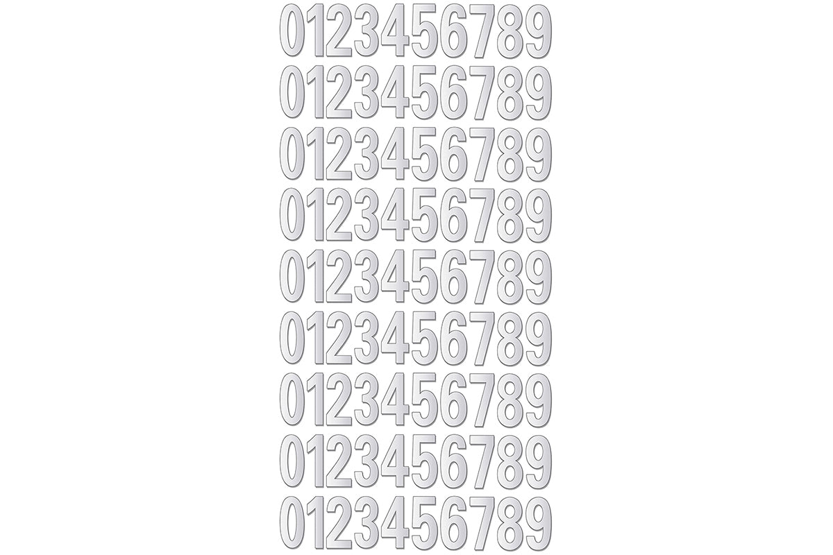 90Pcs Waterproof Reflective Number Stickers for Mailbox Bin Door Silver