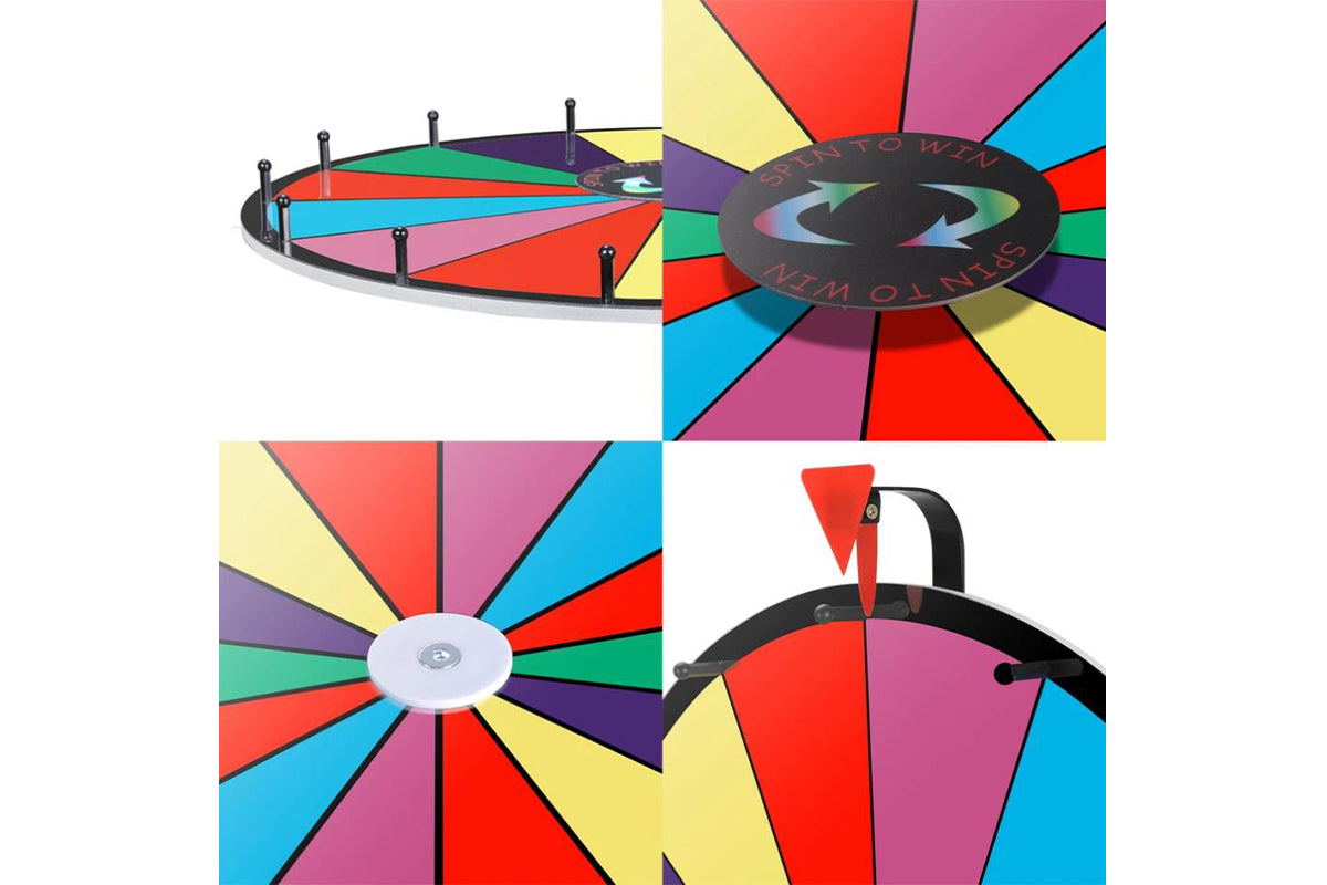 50cm Prize Wheel with Folding Tripod Stand 12 Slots Tabletop Spinning Whee