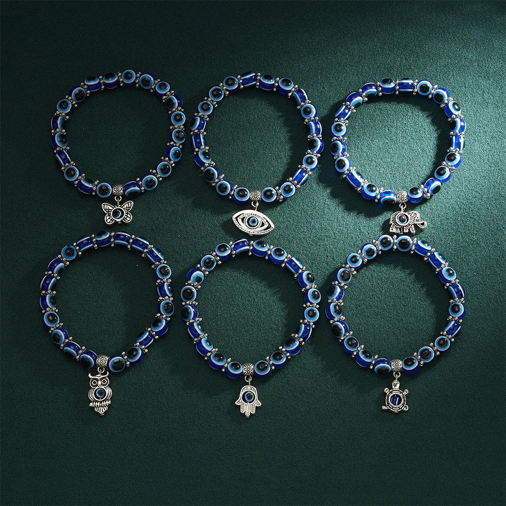 6Pcs Turkish Evil Eye Bracelet Greek Style Bangle Fashion Jewellery