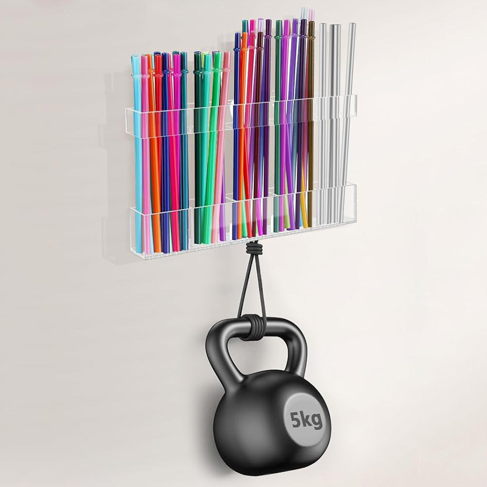 Door Mounted Acrylic Straw Holder Set for Cabinet Door Tumbler Straw Storage Organizer