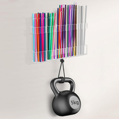 Door Mounted Acrylic Straw Holder Set for Cabinet Door Tumbler Straw Storage Organizer