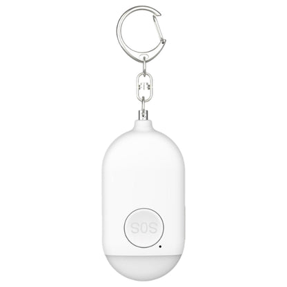 130db Personal Alarm Security Alarm with Keychain LED Flashlight Self Defense Alarm White