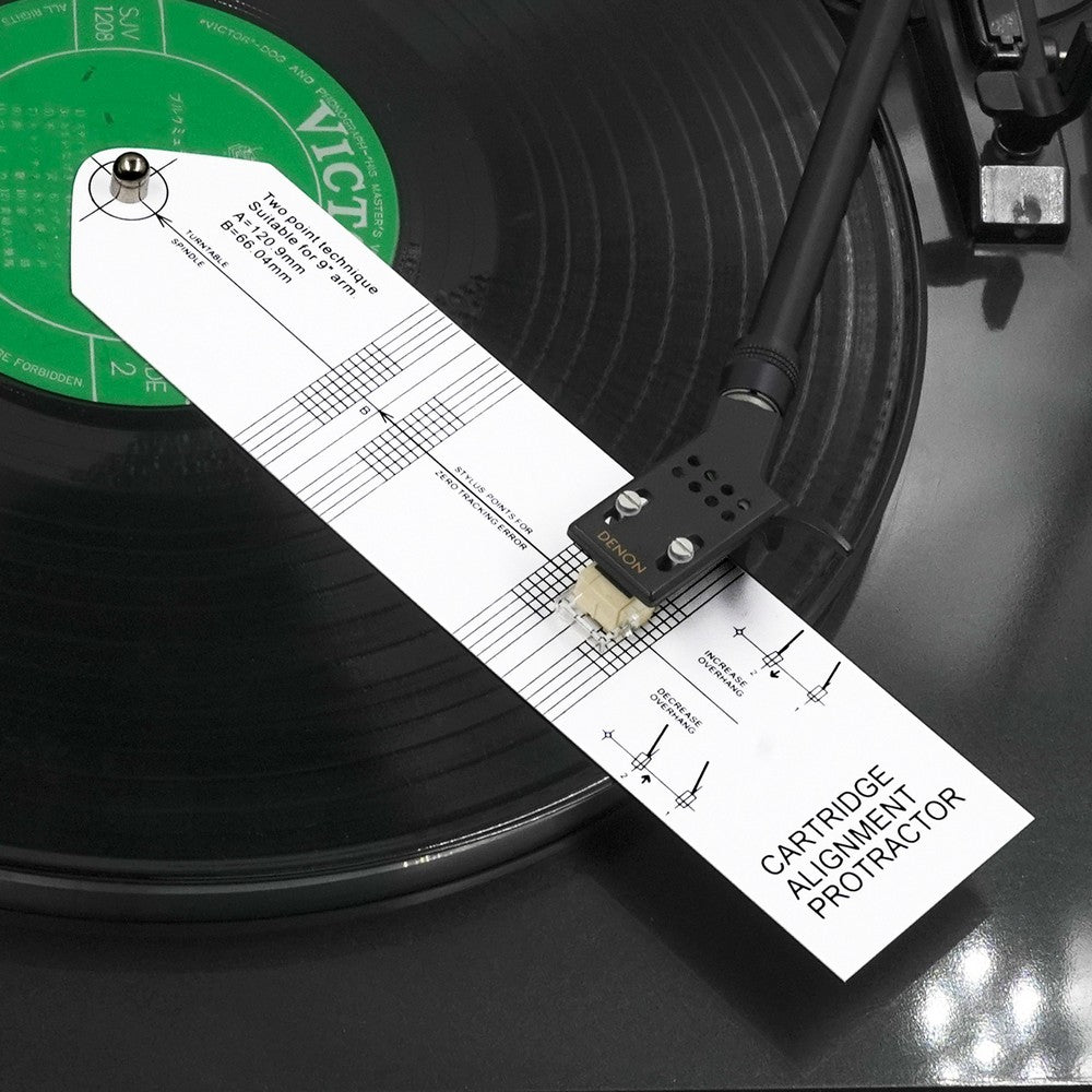 Turntable Phonograph LP Phono Cartridge Stylus Alignment Protractor Tool