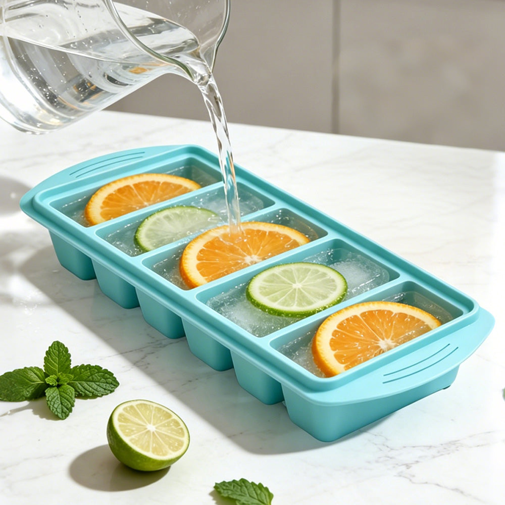 3 Pack Silicone Freezer Trays with Lids for Soup Sauce Meal Prep Storage-Blue