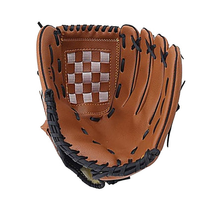 1X Baseball Glove Softball Training Mitt Left Hand Gloves for Children Adult Brown
