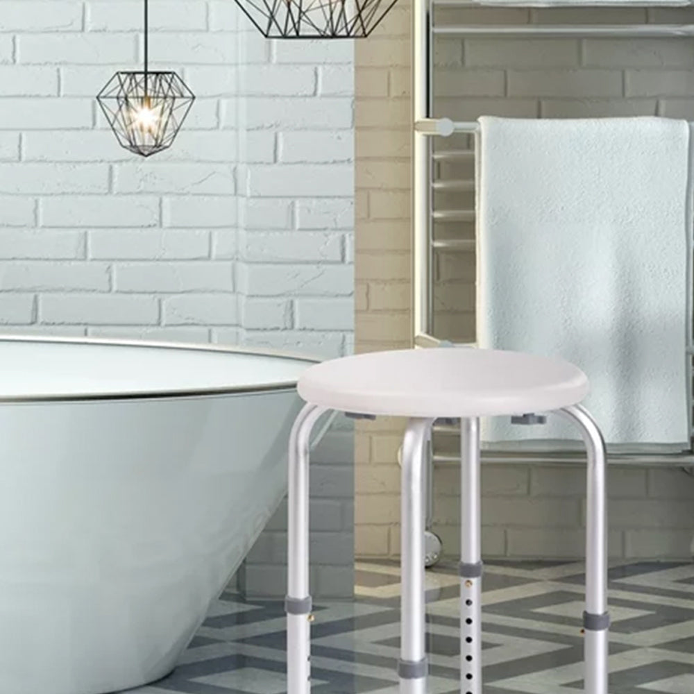 Adjustable Shower Stool Bench Round Bath Seat Chair for Elderly
