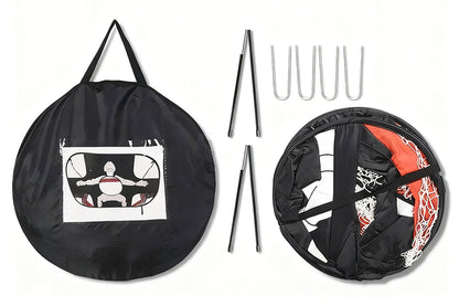 2-in-1 Portable Foldable Soccer Goal with Detachable Target-Red