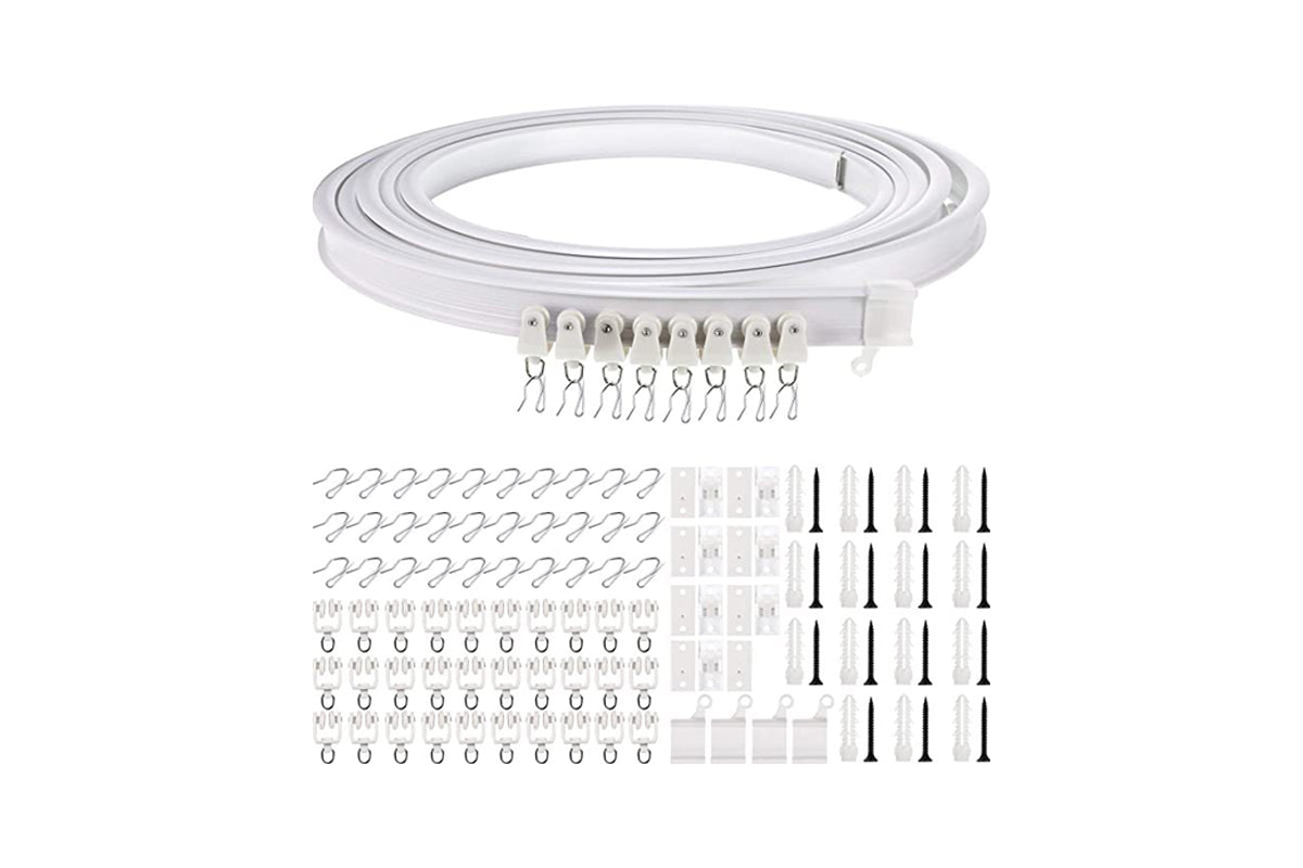 Flexible Ceiling Curved 5M Bendable Curtain Track - White