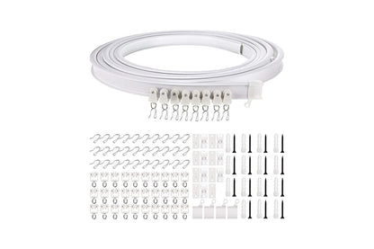Flexible Ceiling Curved 5M Bendable Curtain Track - White