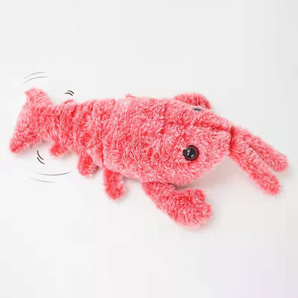 Throbbing Floppy Lobster Pet Dog Cat Interactive Toy Electric USB Charging Toy-Pink