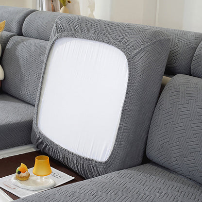 2Pcs Stretch Sofa Cushion Cover Lounge Sofa Seat Slipcover Protector Couch Cover Dark Grey