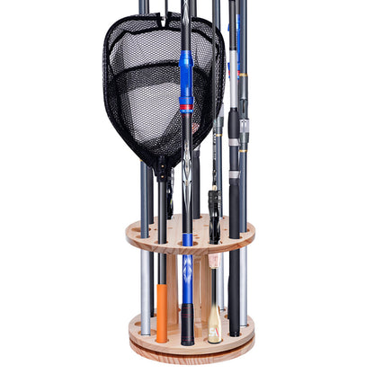 360 Degree Rotating Floor Fishing Rod Rack Holds 12 Rods