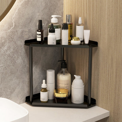 2-Tier Storage Rack ââ‚?Perfume & Skincare Organizer for Home Black