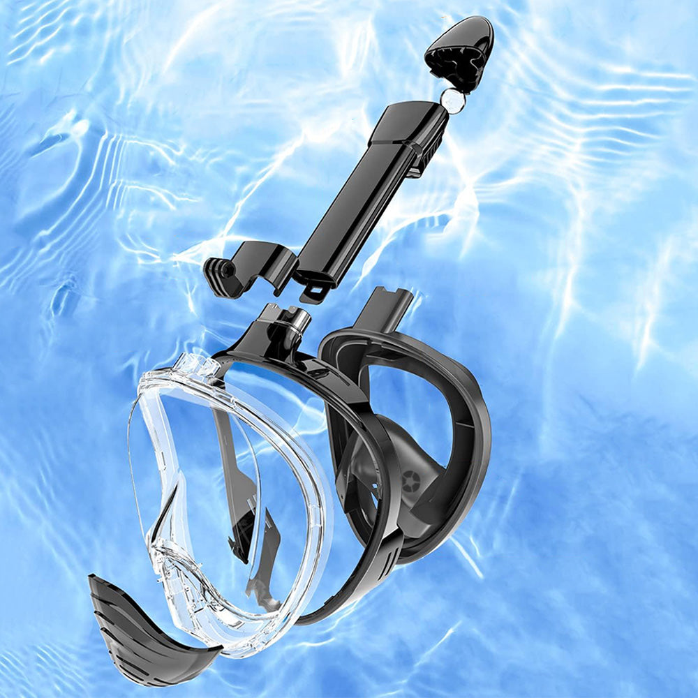 Full Face Snorkel Mask ¨C 180 Degree Panoramic View Anti-Fog & Leak-Proof Design Black