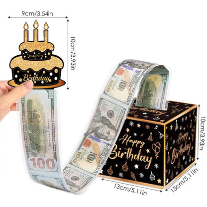 Happy Birthday Money Box with Pull Out Cash Holder DIY Surprise Box