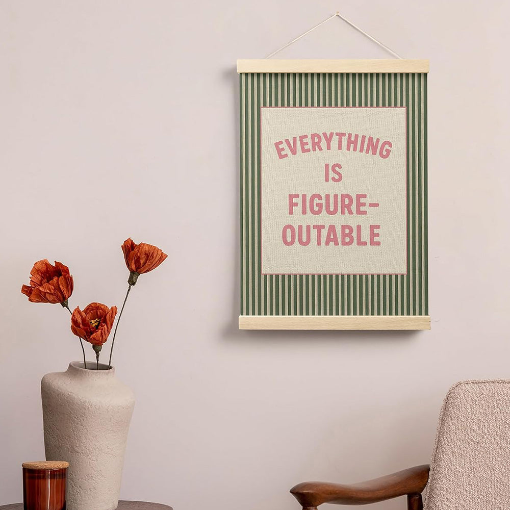 Inspirational Words Art Prints with Hanging Cord - Green