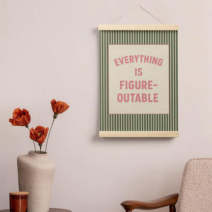 Inspirational Words Art Prints with Hanging Cord - Green