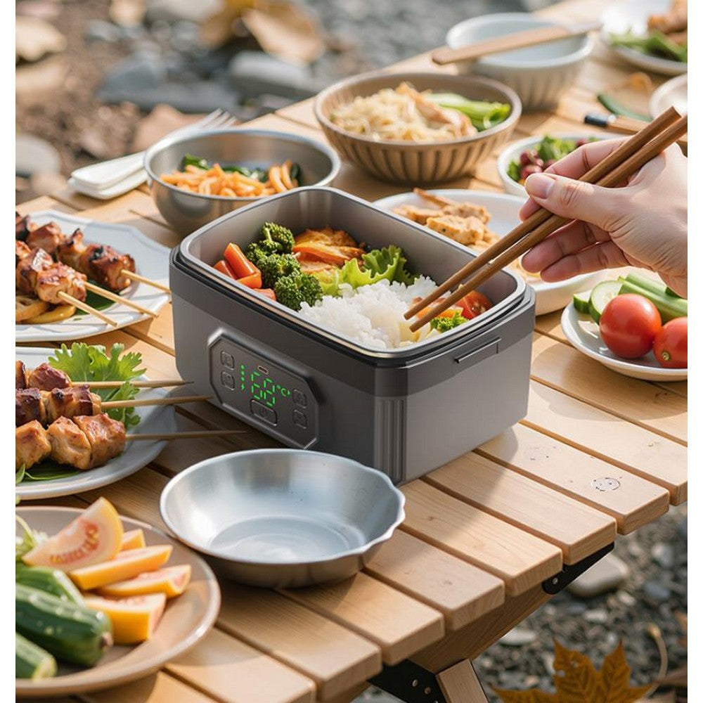 Insulated Lunch Box Electric Food Warmer with 6 Temp and 8 Timer for Camping