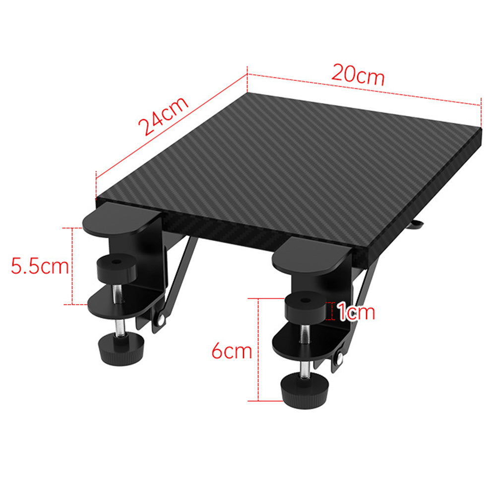 Clamp-On Engineered Wood Desktop Extender Tray