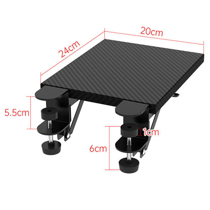 Clamp-On Engineered Wood Desktop Extender Tray