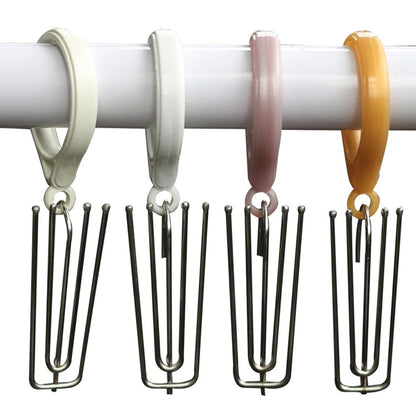 50Pcs 4 Prong Stainless Steel Pinch Pleat Curtain Hooks for Pleated Curtains-Grey
