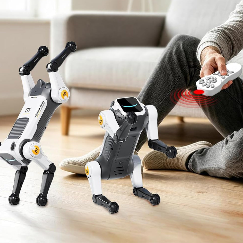 AI Stunt Remote Control Robot Dog Toy with Voice Control - Grey