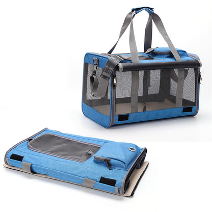 Pet Carrier for Large Cats Washable Dog Carrier Privacy Protection for Travel-blue