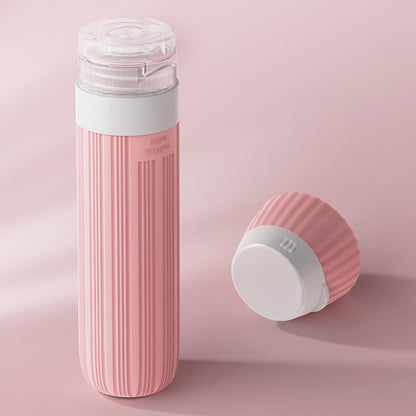 18 Piece Silicone Leak Resistant Travel Toiletry Bottle Set - Pink