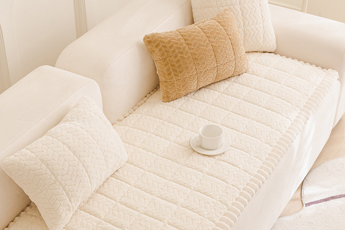 Pet Sofa Cover Non Slip Couch Protector - White