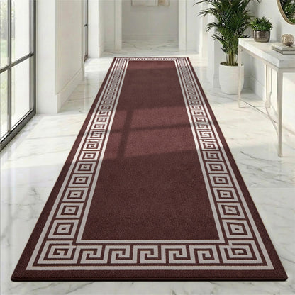 Long Washable Hallway Runner Rug Kitchen Entrance Floor Mat - Coffee