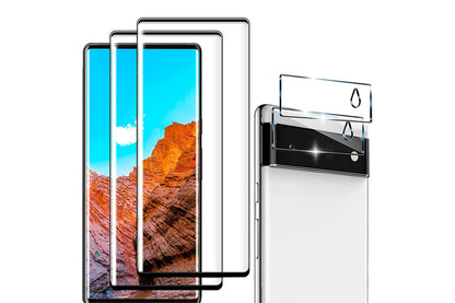 4Pcs Set Tempered Glass Screen Camera Lens Protectors Compatible with Google Pixel 6 Pro