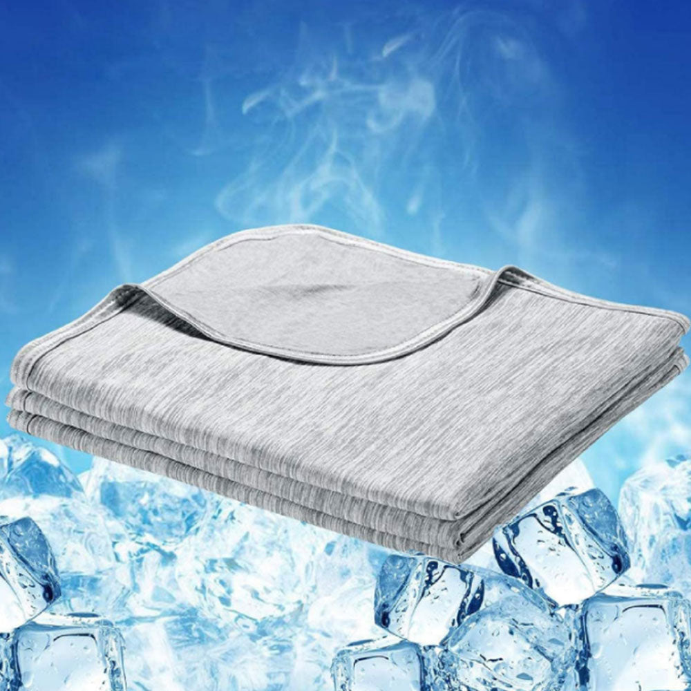 Double Side Cooling Blanket Soft Breathable Summer Blanket for Hot Sleepers Night Sweats Grey