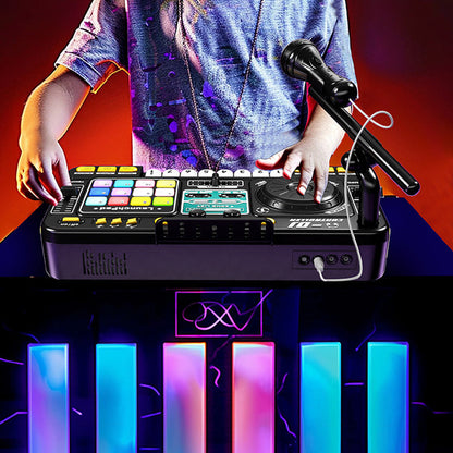 Kids DJ Mixer Musical Toy with Mic & LED Lights