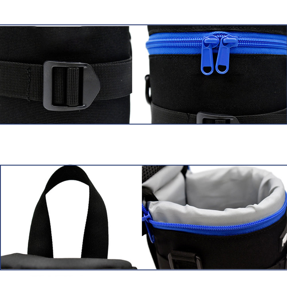 Waterproof Camera Lens Case Pouch with Backpack Strap and Shockproof Pad