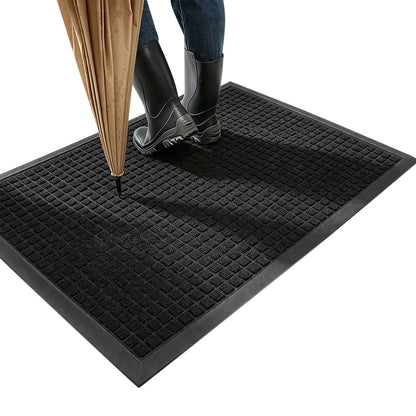 PVC Entrance Floor Mat with Slip Resistant Rubber Backing - Black